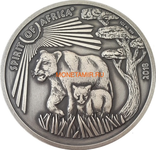  1000     10     1000   25  2018     5   (Cameroon 1000FCFA Congo Dem 10F Congo Rep 1000FCFA Ghana 25C 2018 Spirit of Africa Lions Prestige Set)..002185757241/65 (,  4)