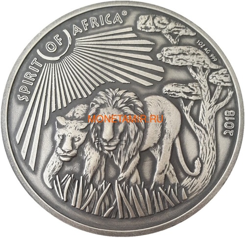  1000     10     1000   25  2018     5   (Cameroon 1000FCFA Congo Dem 10F Congo Rep 1000FCFA Ghana 25C 2018 Spirit of Africa Lions Prestige Set)..002185757241/65 (,  6)