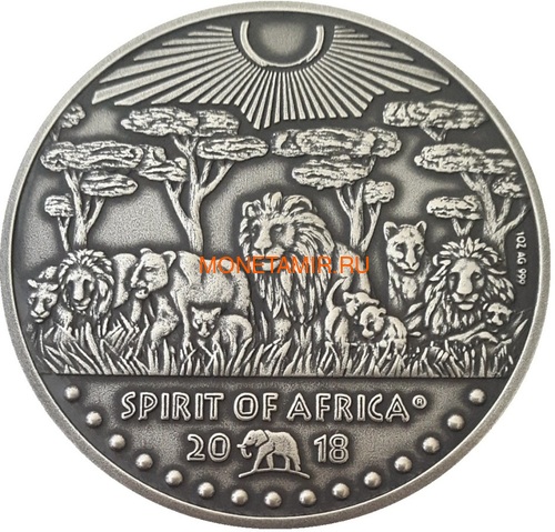  1000     10     1000   25  2018     5   (Cameroon 1000FCFA Congo Dem 10F Congo Rep 1000FCFA Ghana 25C 2018 Spirit of Africa Lions Prestige Set)..002185757241/65 (,  12)