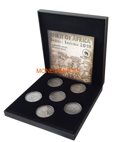  1000     10     1000   25  2018     5   (Cameroon 1000FCFA Congo Dem 10F Congo Rep 1000FCFA Ghana 25C 2018 Spirit of Africa Lions Prestige Set)..002185757241/65 (,  14)