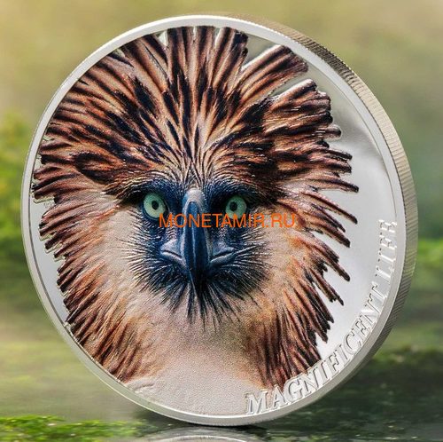   5  2019      (Cook Isl 5$ 2019 Magnificent Life Philippine Eagle 1oz Silver Coin)..65 (,  1)