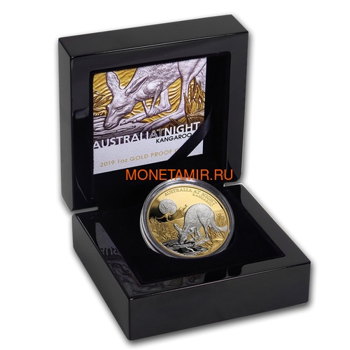  100  2019    (Niue 100$ 2019 Australia at Night Kangaroo 1oz Gold Proof Coin)..65 (,  2)