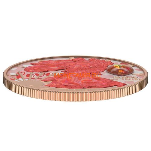    1  2019     (2019 USA 1$ Liberty Opal Heart Amulet 1oz Silver Coin)..65 (,  2)
