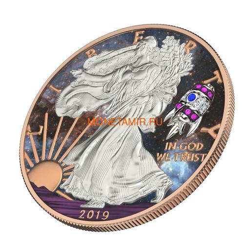    1  2019    (2019 USA 1$ Liberty Space Rocket 1oz Silver Coin)..65 (,  1)