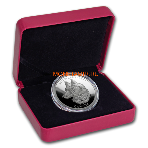  30  2017  (Canada 30$ 2017 Wolf 2 oz Silver Coin)..000703854364/60 (,  4)