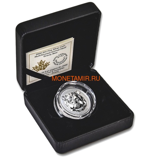  25  2019     (Canada 25$ 2019 Grizzly Bear Multifaceted Animal Head 1 oz Silver Coin)..65 (,  3)