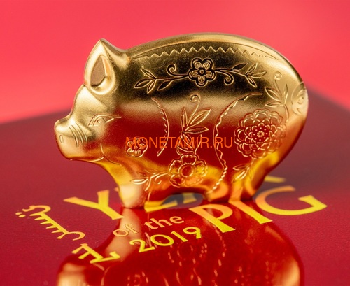  1000  2019    (Mongolia 1000 Togrog 2019 Gilded Jolly Pig Silver Coin 1oz)..000697957128/65 (,  2)