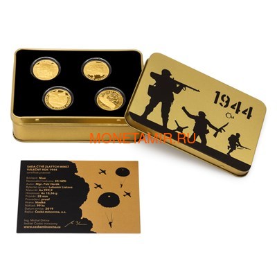  425  2019    1944  -       (Niue 425$ 2019 Set Gold Coins War 1944 Battle of Monte Cassino Operation Overlord Market Garden Battle of Leyte)..K5G/92 (,  6)