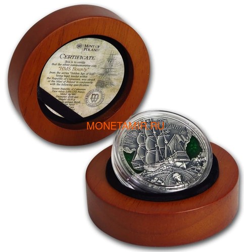  2000  2019         (Cameroon 2000 Francs 2019 HMS Bounty Golden Age of Sail 2 oz Silver Coins)..85 (,  3)