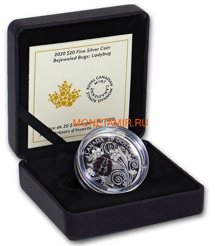  20  2020        (Canada 20$ 2020 Ladybug Bejeweled Bugs Silver Coin)..85 (,  4)