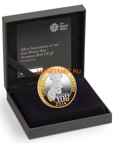  2  2014 100       (UK &#163;2 2014 First World War Outbreak Kitchener Silver Proof Coin)..000244248558\60 (,  2)