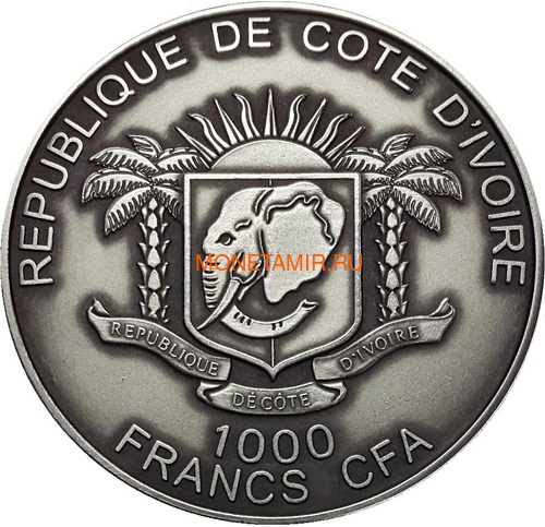    - 1000  2013   (Cote D`Ivoire Ivory Coast 1000FCFA 2013 Black Panther 1oz Silver Coin Antique)..000297247369 (,  1)