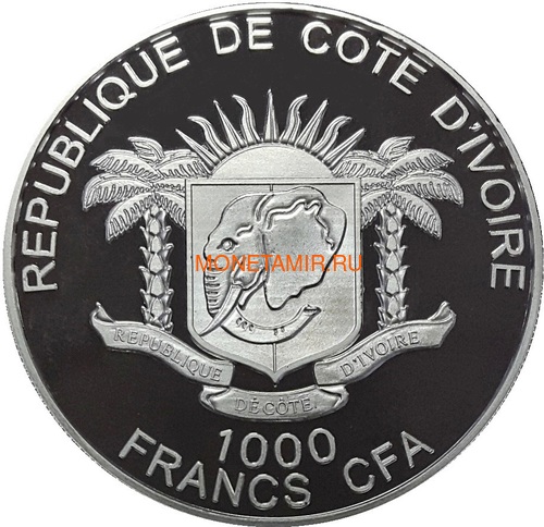    - 1000  2013   (Cote D`Ivoire Ivory Coast 1000FCFA 2013 Black Panther 1oz Silver Coin Colored)..000297247369 (,  1)