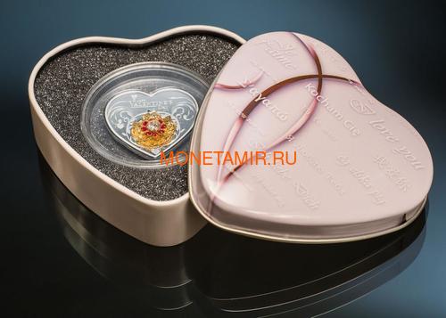   5  2014     (Cook Isl 5$ 2014 Happy Valentines Day Swarovski Silver Coin)..85 (,  4)