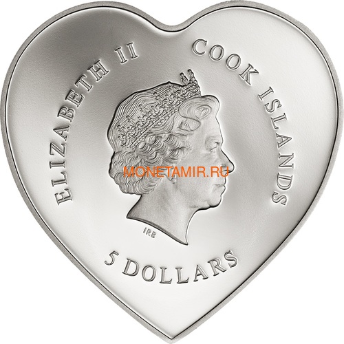   5  2014     (Cook Isl 5$ 2014 Happy Valentines Day Swarovski Silver Coin)..85 (,  3)