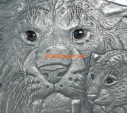   30000  2013       3  (Burkina Faso 30000 Francs CFA 2013 The Smilodon With Cub Real Eye Effect High Relief 3 kilo Silver Coin)..023473452473/60 (,  1)