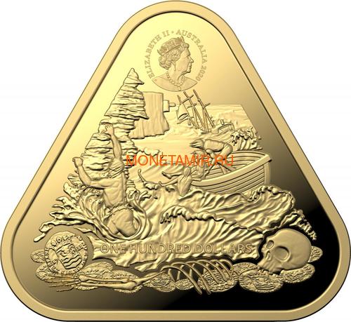  100  2020     (Australia 100$ 2020 Zuytdorp Australian Shipwrecks 1oz Gold Triangular Investment Coin)..92 (,  2)