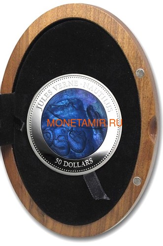   50  2014     (Cook Isl 50$ 2014 Nautilus Jules Verne Mother of Pearl 5oz Silver Coin Proof)..001345345772/60 (,  2)