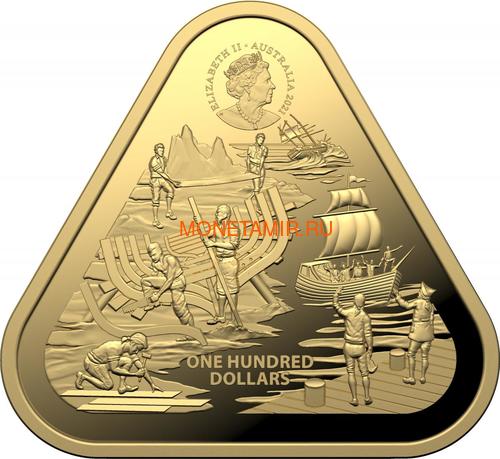  100  2021     ( Australia 100$ 2021 Zeewijk Australian Shipwrecks 1oz Gold Triangular Investment Coin )..92E (,  2)