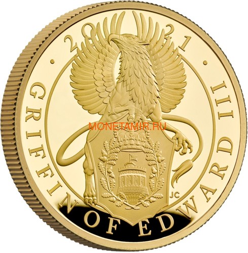  100  2021   III    (GB 100&#163; 2021 Queen's Beast Griffin of Edward III 1oz Gold Proof Coin)..90 (,  1)