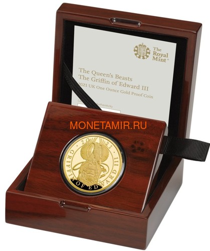  100  2021   III    (GB 100&#163; 2021 Queen's Beast Griffin of Edward III 1oz Gold Proof Coin)..90 (,  4)