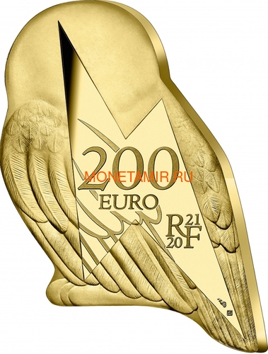  200  2021       ( France 200 euro 2021 Harry Potter Hedwig Owl 1oz Gold Coin )..90 (,  1)