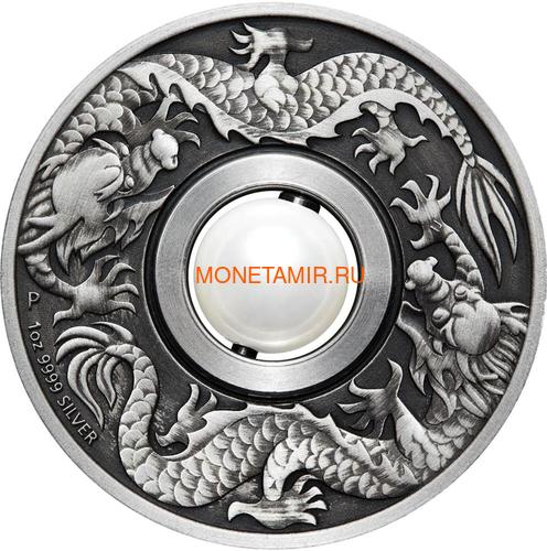  1  2017    (Tuvalu 1$ 2017 Dragon & Pearl 1oz Siler Coin)..92 (,  1)