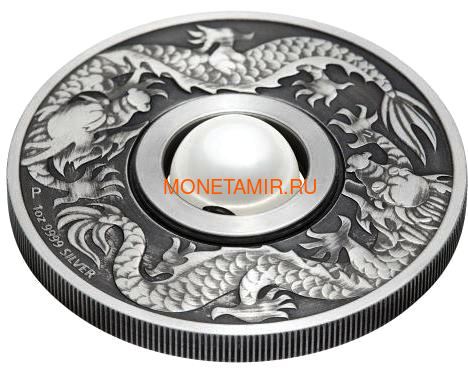  1  2017    (Tuvalu 1$ 2017 Dragon & Pearl 1oz Siler Coin)..92 (,  2)