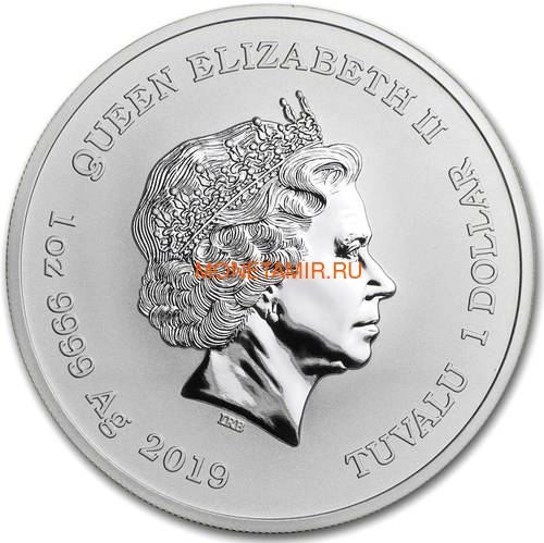  1  2019     (Tuvalu 1$ 2019 Chinese New Year Dragon 1oz Siler Coin)..92 (,  2)
