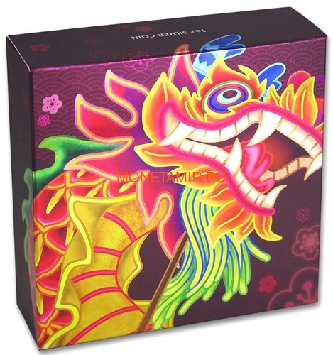  1  2019     (Tuvalu 1$ 2019 Chinese New Year Dragon 1oz Siler Coin)..92 (,  5)