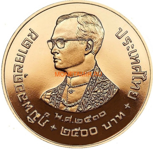  2500  1987  (Thailand 2500 Baht 1987 WWF Asian Elephant Gold Coin)..003715837682K1,25G/E92 (,  1)