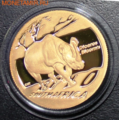   10+20  2010   (South Africa 10R+20R 2010 Natura Black Rhino Gold Proof 2 Coin Set)..K1,5/60 (,  2)