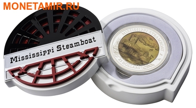   25  2015    (Cook Isl 25$ 2015 Mississippi Steamboat Mother of Pearl 5Oz Silver Coin Proof)..002710858503/M (,  2)