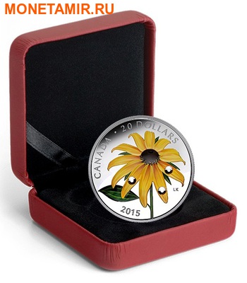  20  2015      (Canada 20C$ 2015 Black-Eyed Susan Flower Raindrop Swarovski Silver Proof)..000532750830/60 (,  2)