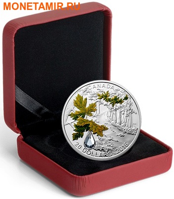  20  2016    (Canada 20C$ 2016 Bigleaf Maple Raindrop Swarovski Silver Proof)..000465753937/67 (,  2)