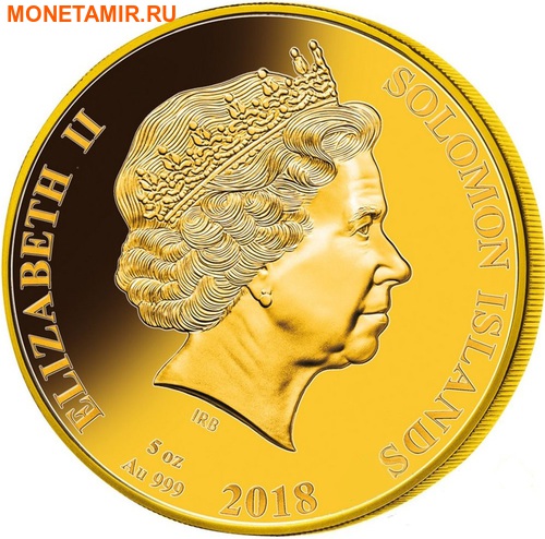   200  2018      (Solomon Isl 200$ 2018 Year of the Rooster Mother of Pearl 5Oz Gold Coin Proof)..60 (,  1)