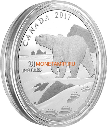  20  2017   (Canada 20$ 2017 Paw Prints on the Edge Polar Bear)..000463154463/60 (,  2)
