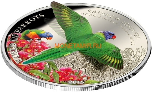   5  2015      3D (Cook Isl. 5$ 2015 Rainbow Larikeet 3D The World of Parrots)..000337648427/60 (,  1)
