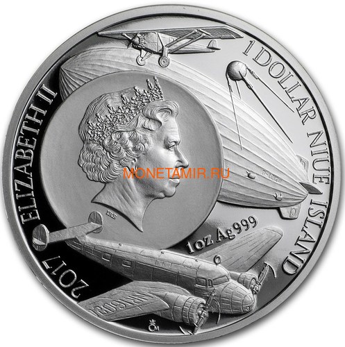 41  2017        1    (  ) Niue 41 dollar 2017 Century of flight Amelia Earhart Charles Lindbergh Hindenburg Airship Launch of Sputnik 1..60 (,  5)