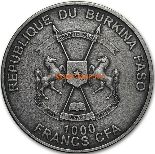   1000  2017  -    (Burkina Faso 1000 Francs CFA 2017 The Glyptodon High Relief)..60 (,  1)