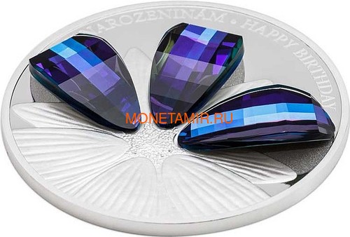  5  2016         (Niue 5$ 2016 Happy Birthday Flower Czech Crystal Coins)..001257451814/60 (,  2)