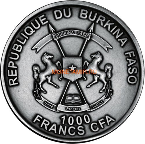   1000  2017      (Burkina Faso 1000FCFA 2017 Echinoidea Fossil Sea Urchin World of Evolution)..60 (,  2)