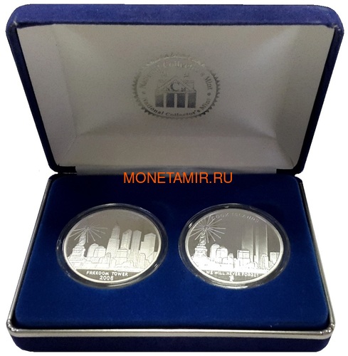   21  2008          (2008 Cook Islands $1 Twin Towers Freedom Tower Silver 2 Coin Set National Collectors Mint)..2000290312/60 (,  3)