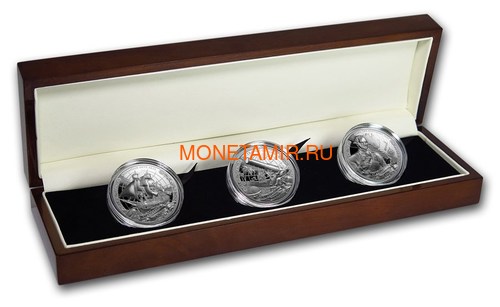   35  2018    3  (Cook Isl. 3x5$ 2018 Captain Cook 3 coin Set Ship Ultra High Relief 1oz Silver Proof)..60 (,  8)