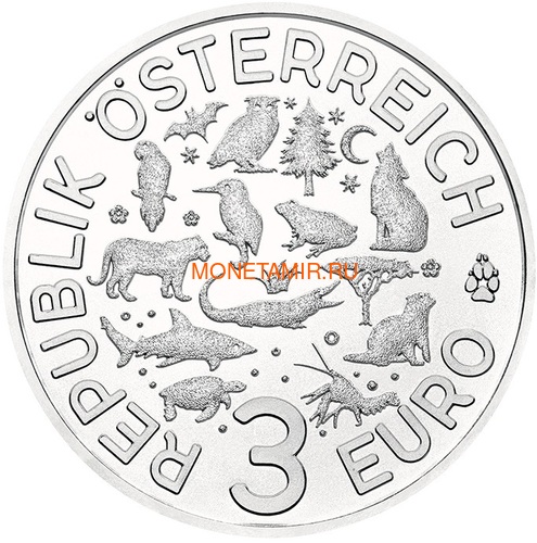  3  2018  (Colourful Creatures The Parrot Austria 3 euro 2018)..60 (,  2)