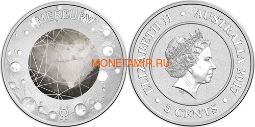  13,88  2017      10  (Australia 13,88$ 2017 Sollar System Space 10-coin Set)..000862855467/60 (,  5)