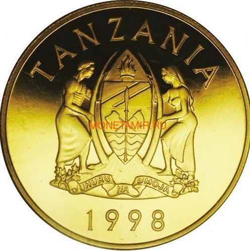  10000  1998       (Tanzania 10000 Sh 1998 Serengeti Wildlife Lion Cheetah Zebra 1oz Gold)..K2G2700D/60 (,  1)
