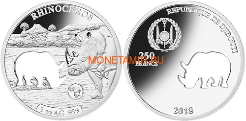  8250  2018            8  (Djibouti 8250 Francs 2018 Shapes of Africa Giraffe Lion Rhino Gazelle Elephant Ostrich Meerkat 8 coin set)..60 (,  3)