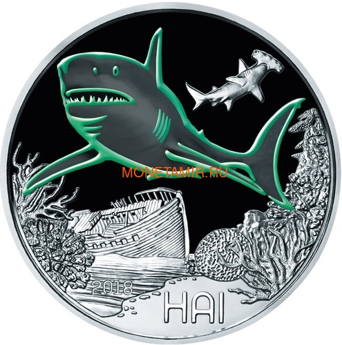  3  2018  (Colourful Creatures The Shark Austria 3 euro 2018)..60 (,  1)