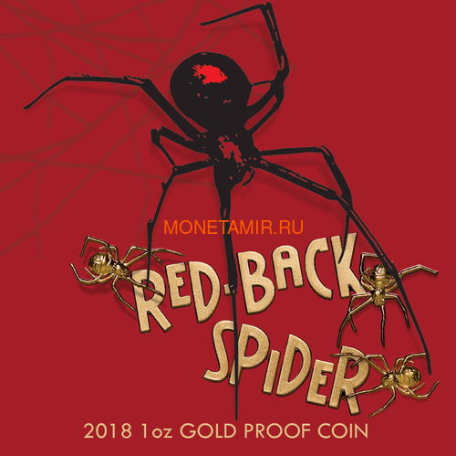  100  2018   (Niue 2018 $100 Deadly & Dangerous Red-Back Spider 1oz Gold Proof)..011624655579 (,  4)
